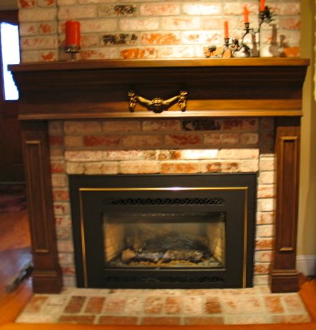 Painted and Antiqued fireplace mantel
