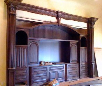 Cabinetry- antiqued and faux walls