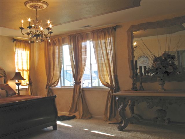 Faux Walls, Ceiling Treatment,  Painted Medallion, Chandelier